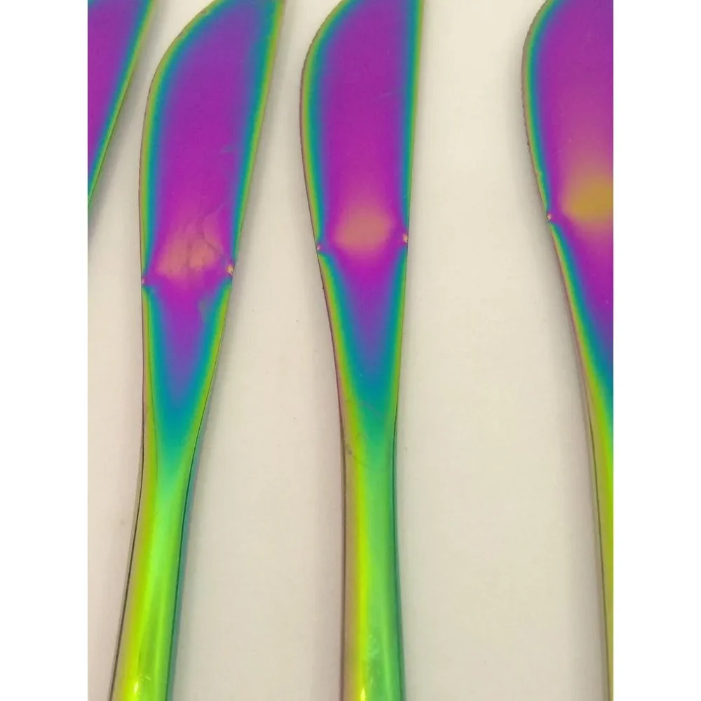 Iridescent Rainbow Stainless Steel Dinnerware Set - Multicolor